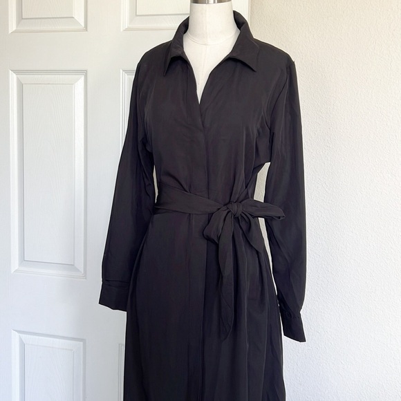 NWT LBLC The Label Amara Tie Front Collared Dress - Picture 5 of 12